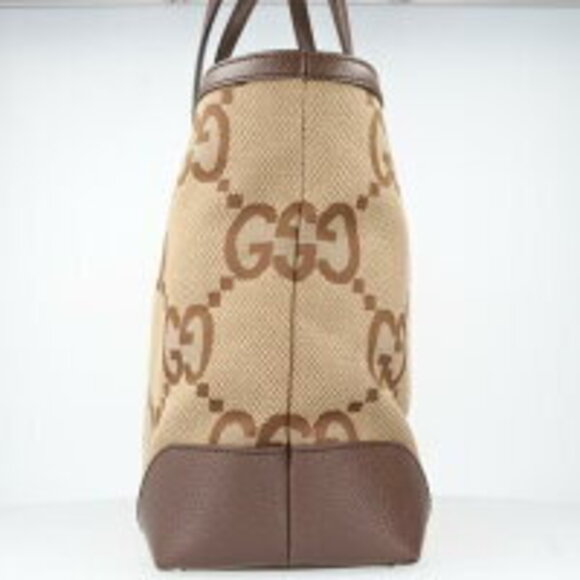 Gucci Jumbo GG Ophidia Tote Bag Web Stripe Brown Beige - Picture 4 of 8